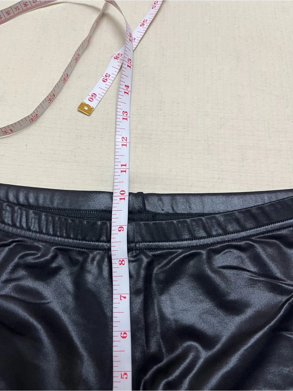 American Apparel M black wet look crop leggings